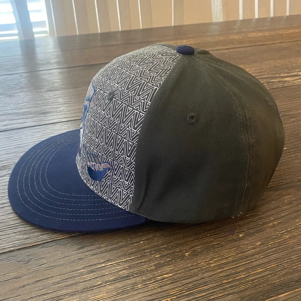 Hawaiian Men’s Tiki Hat Cap Snapback Dark Gray Blue Hang Loose Embroidered Aloha